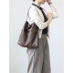 Minimally designed soft leather shoulder bag tote bag